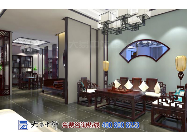 陜西西安紅木展廳中式裝修 古城墻下的傳統(tǒng)中式設(shè)計魅力