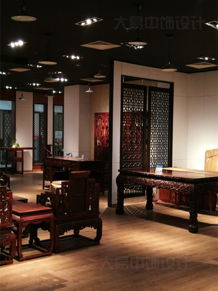 北京中式風(fēng)格紅木家具展廳裝修設(shè)計高貴大氣